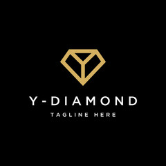 jewelery design logo or letter Y with diamond