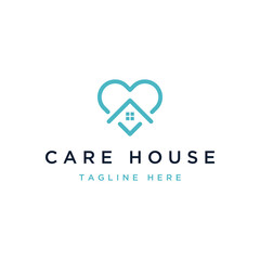 health design logo, or heart with house