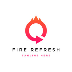 tech logo design or refresh with fire