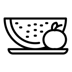 Watermelon fruit salad icon. Outline watermelon fruit salad vector icon for web design isolated on white background