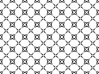 Fototapeta premium Abstract of pattern. Design regular stars black on white background. Design print for illustration, texture, textile, wallpaper, background. 