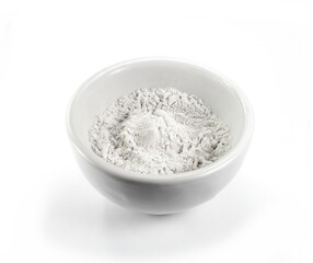 A heap of milk whey protein isolated on  white background.