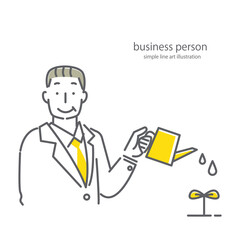 ベテランビジネスマンのシンプルでおしゃれな線画イラスト素材　ファイナンシャルプランナー