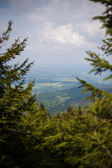 Fototapeta na wymiar Mountain landscape. Views from the Jizera Mountains to Poland 