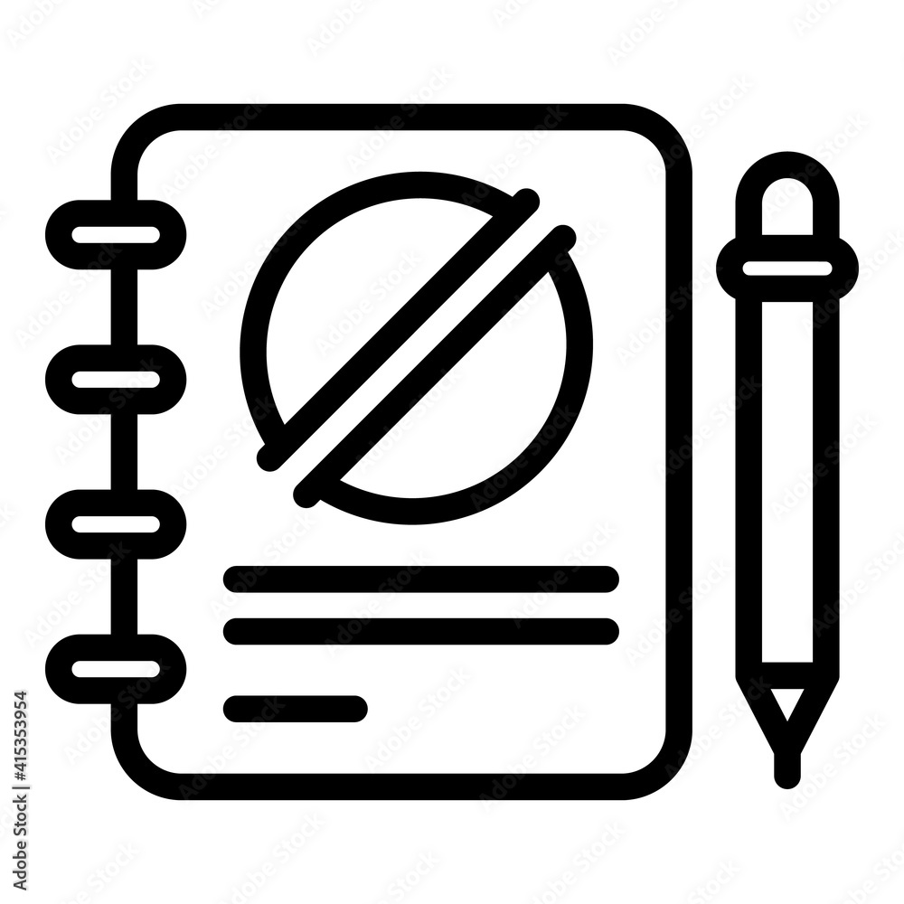 Poster notebook disobedient icon. outline notebook disobedient vector icon for web design isolated on white