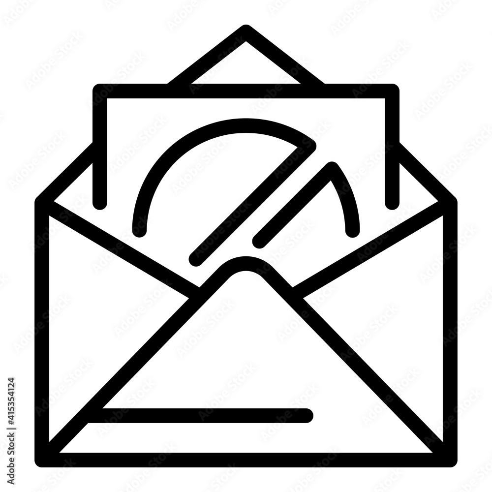 Poster restricted mail icon. outline restricted mail vector icon for web design isolated on white backgroun