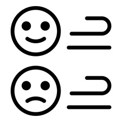 Online emoji icon. Outline online emoji vector icon for web design isolated on white background