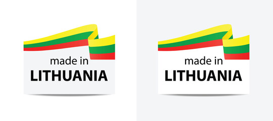 made in Lithuania vector stamp. bagge with Lithuania flag	
