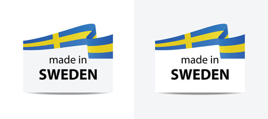 made in Sweden vector stamp. badge with Sweden flag	
