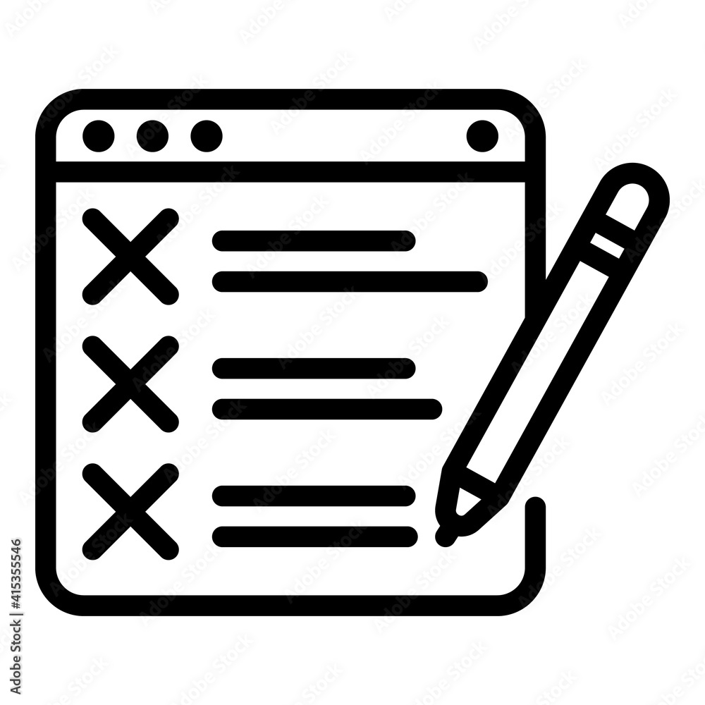 Aufkleber web to do list icon. outline web to do list vector icon for web design isolated on white background