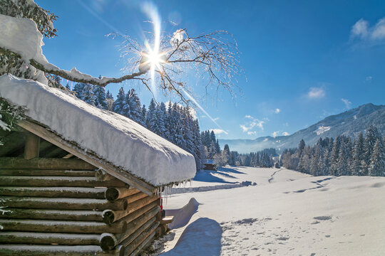 Allg&auml;u - Winterwonderland - Schnee - Oberstdorf - Stadel - Berge