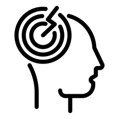 Human brain sense icon. Outline human brain sense vector icon for web design isolated on white background