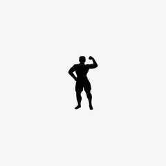 Fototapeta na wymiar muscle man silhouette vector illustration