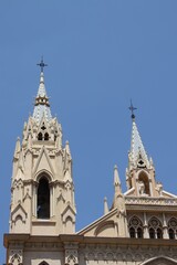 Fototapeta na wymiar A fragment of a Catholic church in the seaside town of Malaga