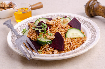 Wheat with vegetables