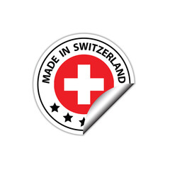 made in Swiss vector stamp. badge with Swiss flag	
