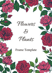Flowers & plants frame template