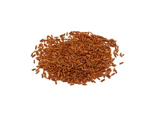 Heap of red rice isolated on white background, food