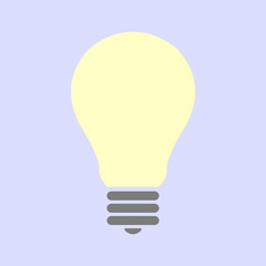 Light bulb vector icon in flat style for web design. Light bulb with idea and creativity. Vector illustration.