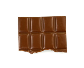 close up a chocolate bar isolated on white background