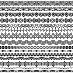 Vector set of fancy seamless brushes in oriental motifs. Brushes included in file