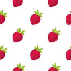 Fototapeta na wymiar Vector seamless pattern with hand drawn strawberry