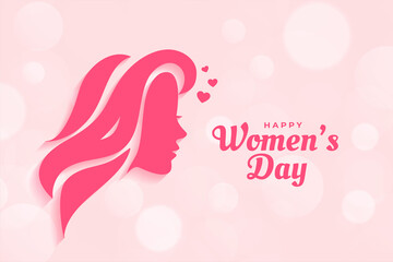 happy women's day poster design with woman face