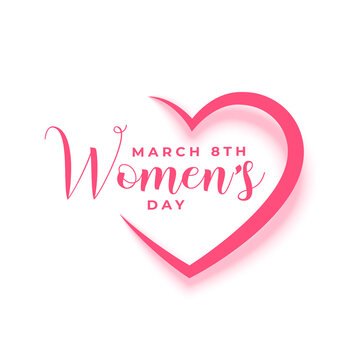 happy women's day card in paper style heart design