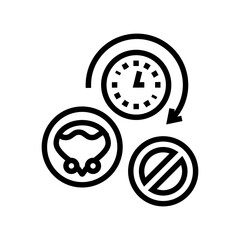 long time without urination line icon vector. long time without urination sign. isolated contour symbol black illustration
