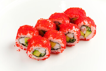 sushi on the white background