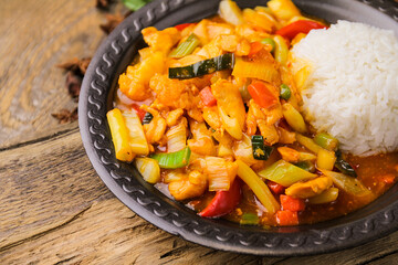 Chinese style chicken with rice