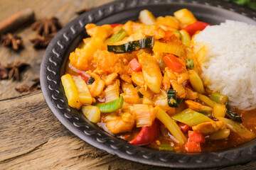 Chinese style chicken with rice