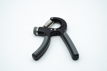 Concept image for healthy home training with grip and dumbbells