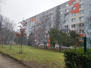Apartment building in european