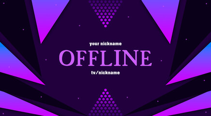 Currently offline twitch overlay cute background 16:9 for stream. Offline modetn cute background with lines. Screensaver for offline streamer broadcast. Gaming offline cute overlays screen.	