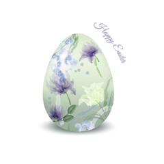 Easter egg decorated with different floral