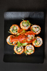 sushi with crayfish and avocado