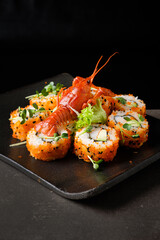 sushi with crayfish and avocado