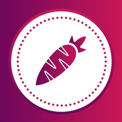 Carrot in gradient glyph icon style. Vector illustration fused carrot icon color with the background isolated on the dashed circle dotted. Colorful geometric shapes