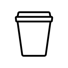 Disposable cup with lid. Simple food icon in trendy line style isolated on white background for web apps and mobile concept