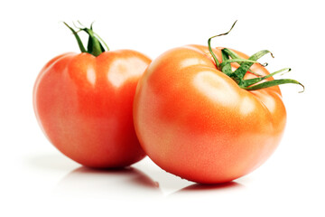 fresh tomatoes on white background 