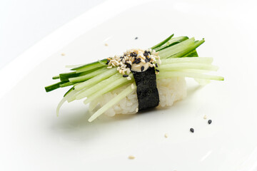 japanese nigiri on the white background