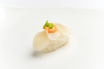 japanese nigiri on the white background