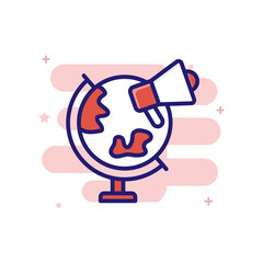 Global Marketing vector outline filled icon style illustrator . EPS 10 file 