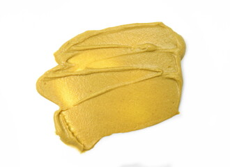 Mustard sauce isolated on white. Hamburger mustard mayonnaise sauce isolated on white. Hot dog mustard sauce.