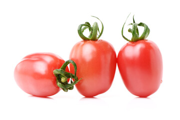 red cherry tomatoes on white background 