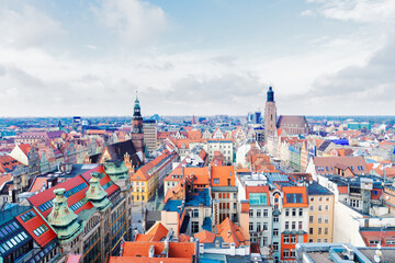 Naklejka premium roofs of Wroclaw