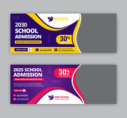 School education social media cover timeline and web banner template.  Social media cover photo template. 