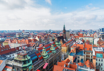 Fototapeta na wymiar roofs of Wroclaw