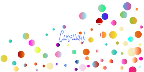 Carnival Confetti Explosion Vector Background. Colorful Circles, Bubbles, Bokeh Decoration. Falling